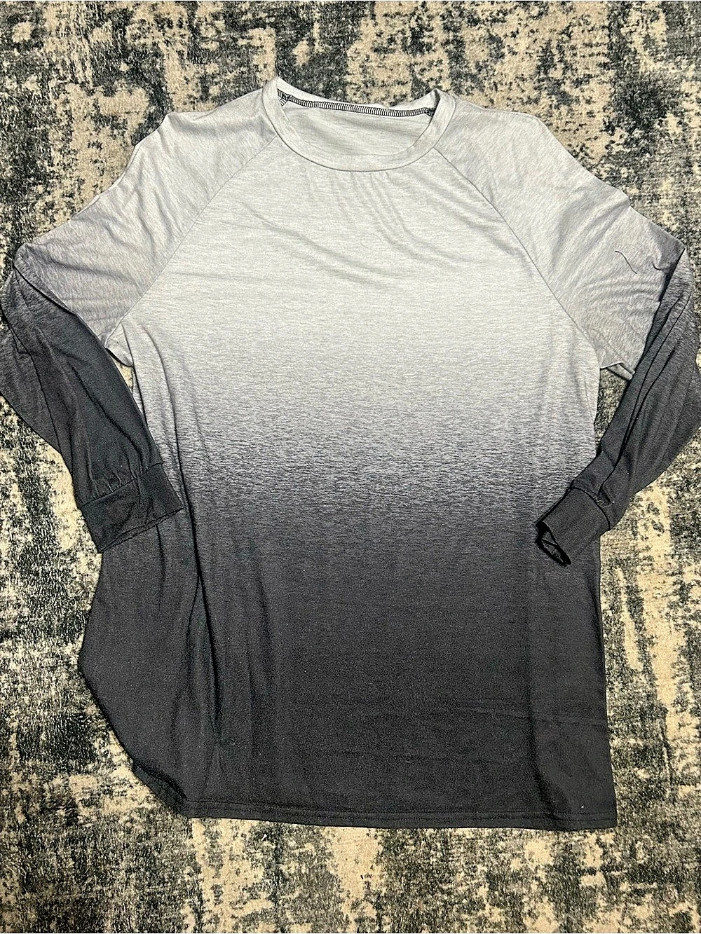 Women 10Long Sleeve Ombré Shirt in Gray & Black